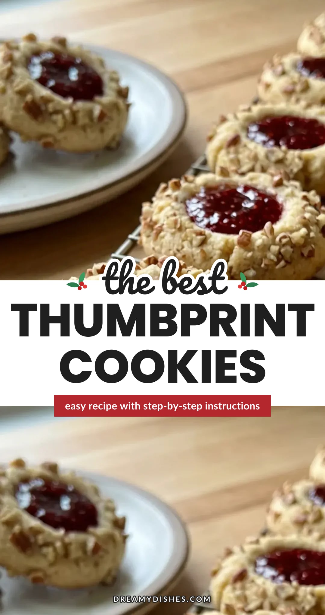 Thumbprint Cookies with Pecans and Jam